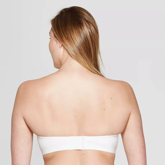Auden Womens Bra Sz 32C Lightly Lined Strapless Fresh White - Picture 4 of 9